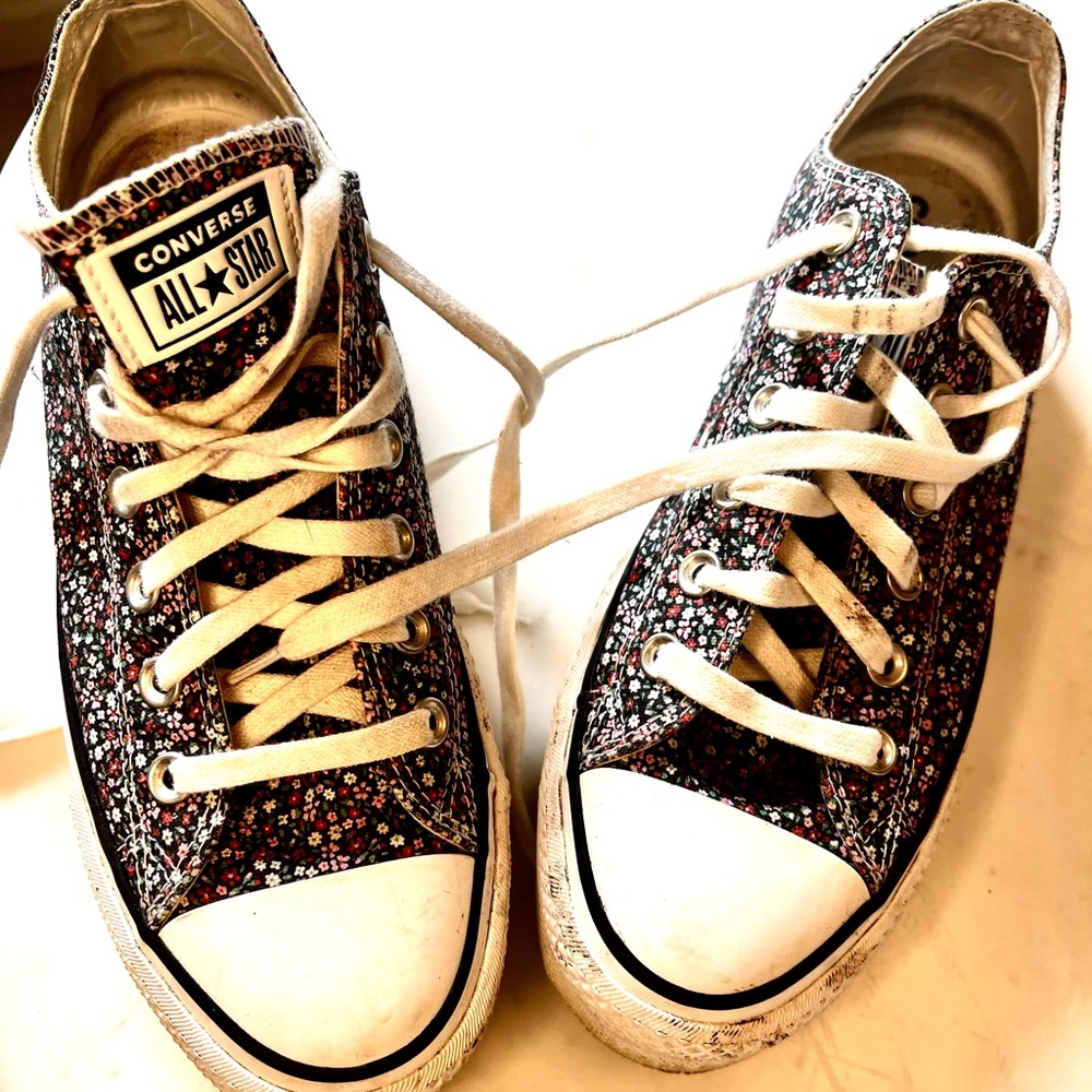 Floral, platform Converse sneakers
